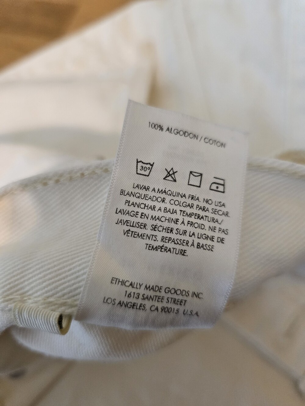 ÉTICA Stanton Relaxed Wide Leg Jeans 31 Natural White Organic Cotton Tall - Picture 6 of 15
